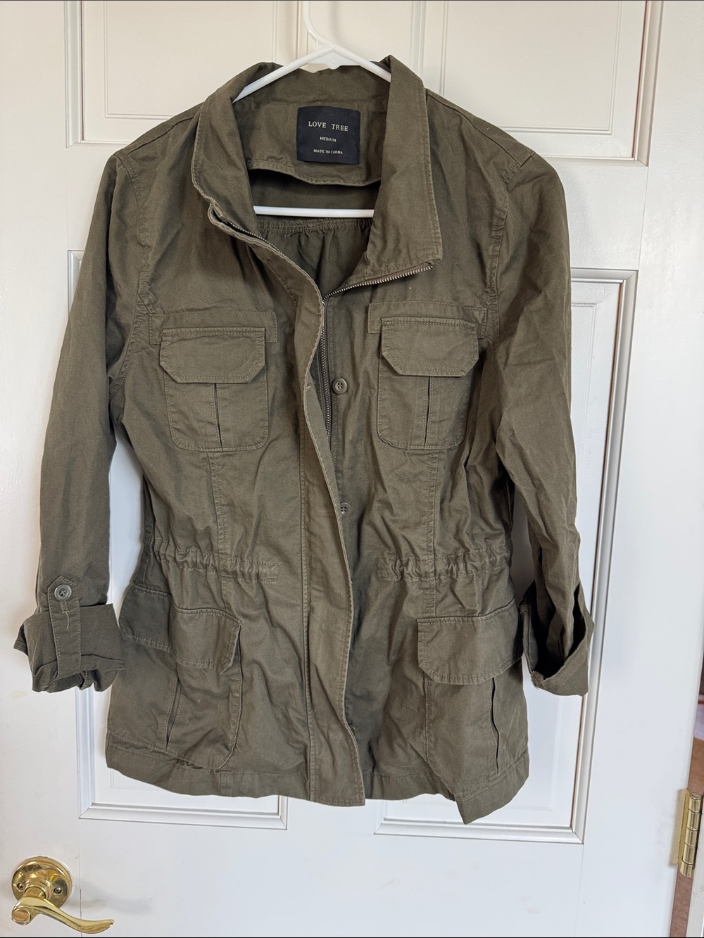 Love Tree Olive Utility Anorak Jacket for Women